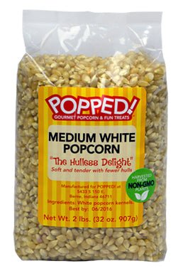 Hulless Delight (Medium White) Kernels - Popped Newnan